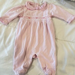 NEWBORN Kissy Kissy Footie with Hand Smocking